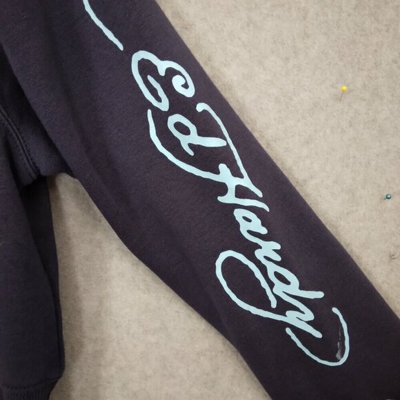 ED HARDY | Women Koi Fish Cropped Sweatshirt Pullover Fleece Navy | Size XL - Picture 3 of 8